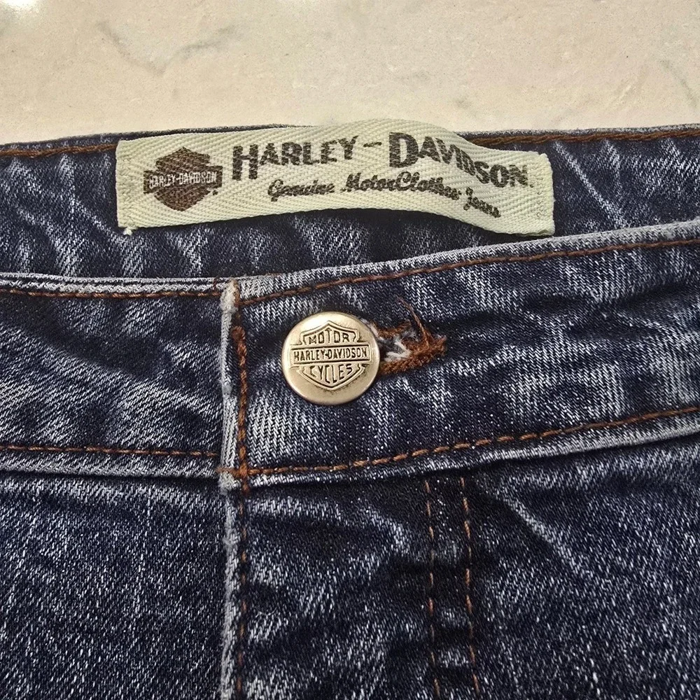 Harley Davidson Womens Bootcut Jeans Dark Wash Biker Moto Y2K Size 12